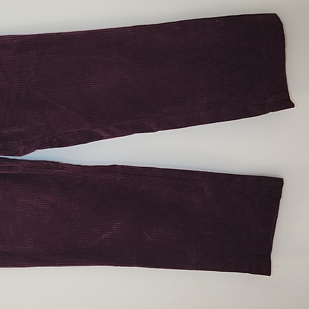 Zara Deep Purple Corduroy Straight Leg Pants Size Small - Picture 6 of 16